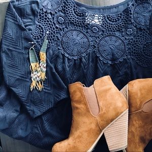 Anthropologie | Holding horses | navy dress